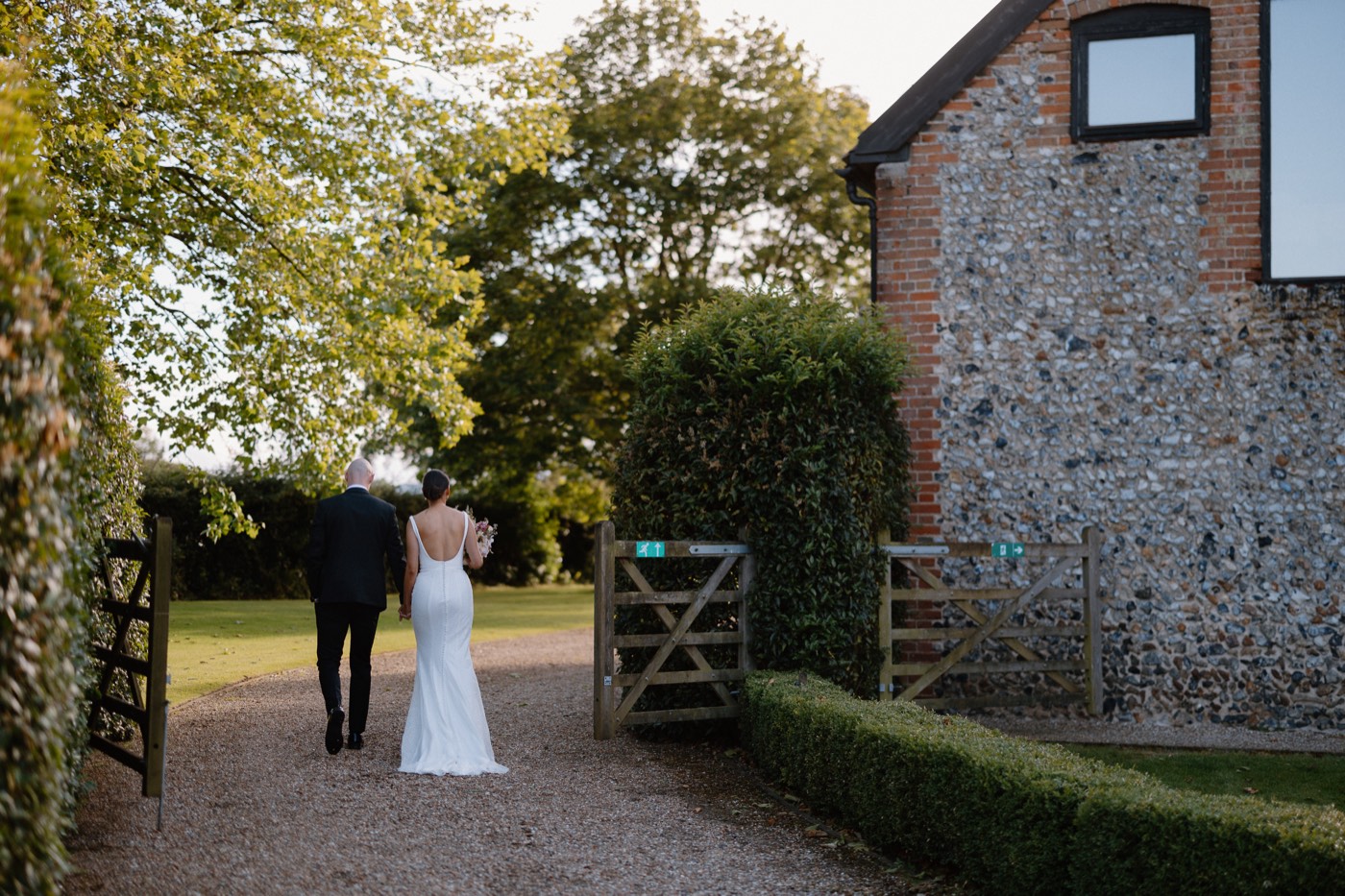 The driveway to the cottages at The Granary Estates